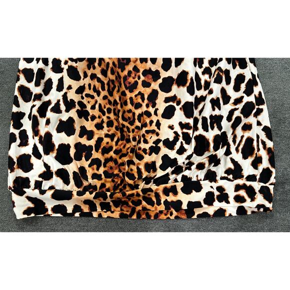 Vince Camuto Bathing Suit Tankini Top Black Animal Print Gold Chain Sz Large NWT - Picture 5 of 13